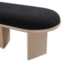  Color_Black/ Oak -- Meridian Wilshire Boucle Fabric Upholstered Bench IMAGE 7