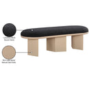  Color_Black/ Oak -- Meridian Wilshire Boucle Fabric Upholstered Bench IMAGE 9