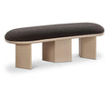  Color_Brown/ Oak -- Wilshire Brown Boucle Fabric Upholstered Bench IMAGE 1