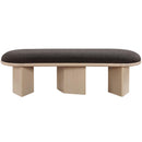  Color_Brown/ Oak -- Wilshire Brown Boucle Fabric Upholstered Bench IMAGE 4