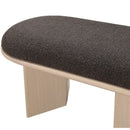  Color_Brown/ Oak -- Wilshire Brown Boucle Fabric Upholstered Bench IMAGE 6