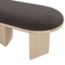  Color_Brown/ Oak -- Wilshire Brown Boucle Fabric Upholstered Bench IMAGE 7
