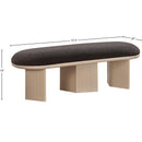  Color_Brown/ Oak -- Wilshire Brown Boucle Fabric Upholstered Bench IMAGE 8
