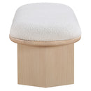 Meridian Wilshire Cream Boucle Fabric Bench IMAGE 5