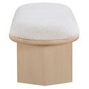 Color_Cream/ Oak -- Wilshire Cream Boucle Fabric Upholstered Bench IMAGE 5