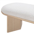  Color_Cream/ Oak -- Wilshire Cream Boucle Fabric Upholstered Bench IMAGE 6