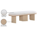  Color_Cream/ Oak -- Wilshire Cream Boucle Fabric Upholstered Bench IMAGE 9