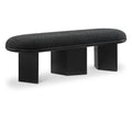  Color_Black -- Meridian Wilshire Boucle Fabric Upholstered Bench IMAGE 1
