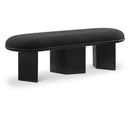  Color_Black -- Meridian Wilshire Boucle Fabric Upholstered Bench IMAGE 1