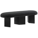  Color_Black -- Meridian Wilshire Boucle Fabric Upholstered Bench IMAGE 3
