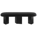  Color_Black -- Meridian Wilshire Boucle Fabric Upholstered Bench IMAGE 4