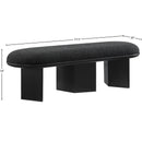  Color_Black -- Meridian Wilshire Boucle Fabric Upholstered Bench IMAGE 7