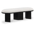  Color_Black/ Cream -- Wilshire Cream Boucle Fabric Upholstered Bench IMAGE 1
