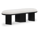  Color_Black/ Cream -- Wilshire Cream Boucle Fabric Upholstered Bench IMAGE 1