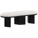  Color_Black/ Cream -- Wilshire Cream Boucle Fabric Upholstered Bench IMAGE 3