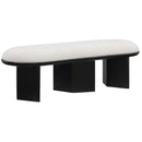 Meridian Wilshire Cream Boucle Fabric Bench IMAGE 3
