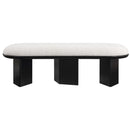  Color_Black/ Cream -- Wilshire Cream Boucle Fabric Upholstered Bench IMAGE 4