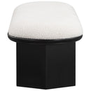  Color_Black/ Cream -- Wilshire Cream Boucle Fabric Upholstered Bench IMAGE 5