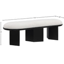  Color_Black/ Cream -- Wilshire Cream Boucle Fabric Upholstered Bench IMAGE 7