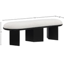 Meridian Wilshire Cream Boucle Fabric Bench IMAGE 7