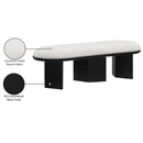  Color_Black/ Cream -- Wilshire Cream Boucle Fabric Upholstered Bench IMAGE 8