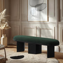  Color_Black/ Green -- Wilshire Green Boucle Fabric Upholstered Bench IMAGE 2