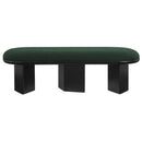  Color_Black/ Green -- Wilshire Green Boucle Fabric Upholstered Bench IMAGE 4