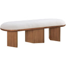  Meridian Wilshire Cream Boucle Fabric Upholstered Bench IMAGE 3