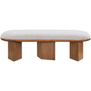  Meridian Wilshire Cream Boucle Fabric Upholstered Bench IMAGE 4