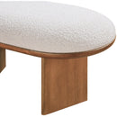 Meridian Wilshire Cream Boucle Fabric Upholstered Bench IMAGE 6