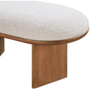 Meridian Wilshire Cream Boucle Fabric Bench IMAGE 6