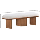  Meridian Wilshire Cream Boucle Fabric Upholstered Bench IMAGE 8