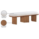 Meridian Wilshire Cream Boucle Fabric Bench IMAGE 9