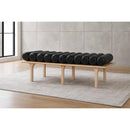 Meridian Landon Black Vegan Leather Bench IMAGE 2