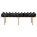  Color_Black/ Oak -- Meridian Landon Vegan Leather Upholstered Bench IMAGE 4