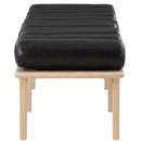 Color_Black/ Oak -- Meridian Landon Vegan Leather Upholstered Bench IMAGE 5