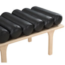  Color_Black/ Oak -- Meridian Landon Vegan Leather Upholstered Bench IMAGE 6