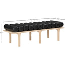  Color_Black/ Oak -- Meridian Landon Vegan Leather Upholstered Bench IMAGE 8
