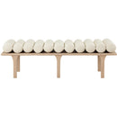 Meridian Landon Cream Vegan Leather Bench IMAGE 4