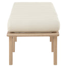  Color_Cream/ Oak -- Landon Cream Vegan Leather Upholstered Bench IMAGE 5