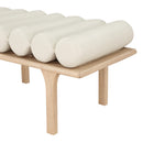  Color_Cream/ Oak -- Landon Cream Vegan Leather Upholstered Bench IMAGE 7