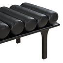  Color_Black -- Meridian Landon Vegan Leather Upholstered Bench IMAGE 6