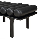  Color_Black -- Meridian Landon Vegan Leather Upholstered Bench IMAGE 7