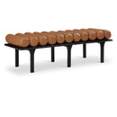 Meridian Landon Cognac Vegan Leather Bench IMAGE 1