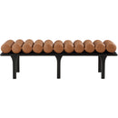  Color_Cognac/ Black -- Landon Cognac Vegan Leather Upholstered Bench IMAGE 4