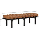  Color_Cognac/ Black -- Landon Cognac Vegan Leather Upholstered Bench IMAGE 8