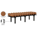  Color_Cognac/ Black -- Landon Cognac Vegan Leather Upholstered Bench IMAGE 9
