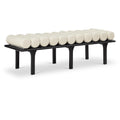  Color_Black/ Cream -- Landon Cream Vegan Leather Upholstered Bench IMAGE 1