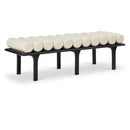  Color_Black/ Cream -- Landon Cream Vegan Leather Upholstered Bench IMAGE 1