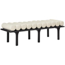 Meridian Landon Cream Vegan Leather Bench IMAGE 3